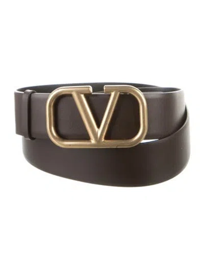 Pre-owned Valentino Garavani Leather Belt In Black