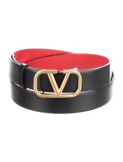Pre-owned Valentino Garavani Leather Belt In Black