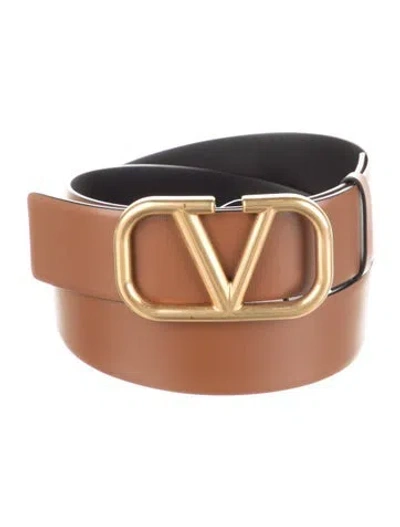 Pre-owned Valentino Garavani Leather Belt In Black