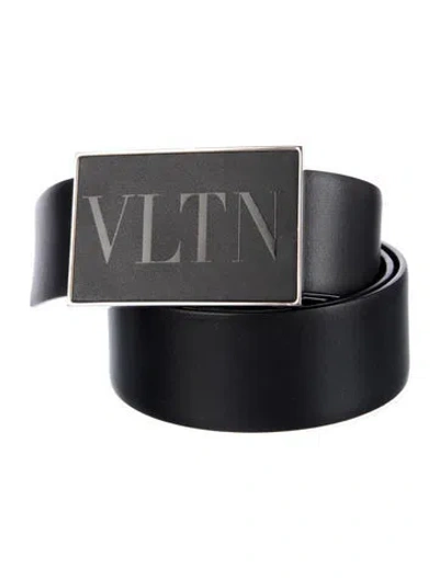 Pre-owned Valentino Garavani Leather Belt In Black