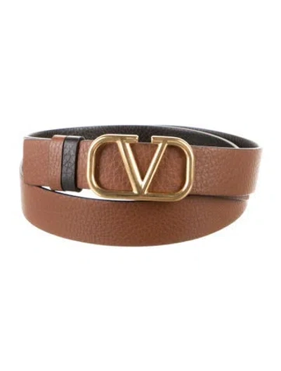 Pre-owned Valentino Garavani Leather Belt In Black