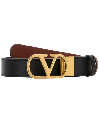 Valentino Garavani Valentino  Leather Belt In Black