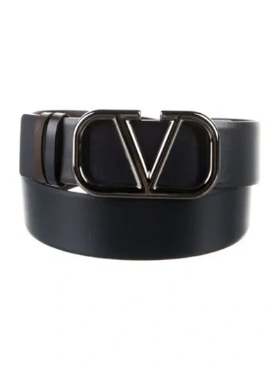 Pre-owned Valentino Garavani Leather Belt In Black