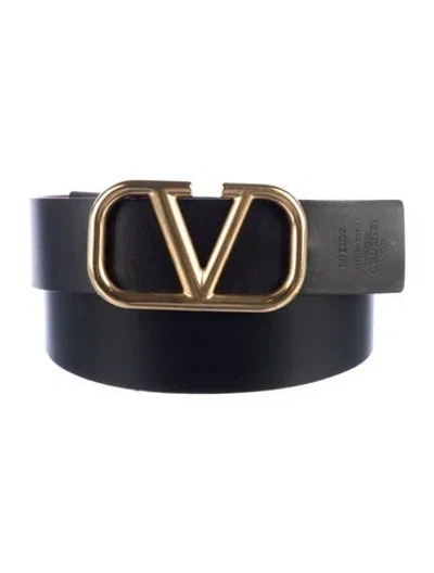 Pre-owned Valentino Garavani Leather Belt In Black