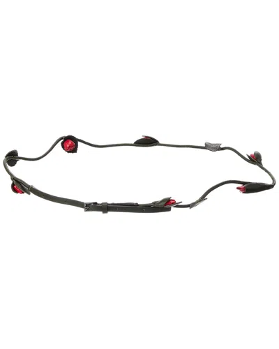 Valentino Garavani Valentino Leather Belt In Black