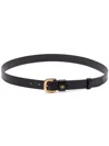 Valentino Garavani Adjustable Vlogo Signature Gold Buckle Belt In Black
