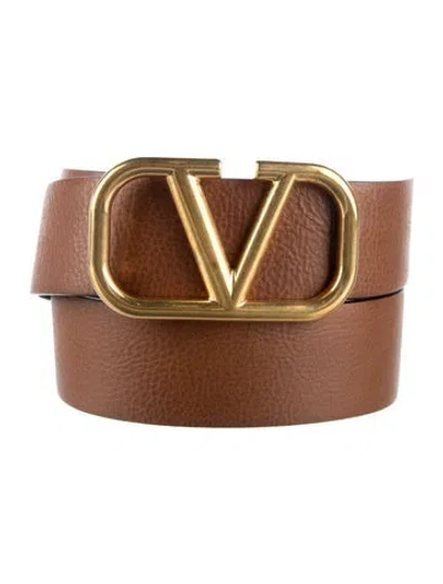 Pre-owned Valentino Garavani Leather Belt In Black/brown