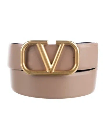 Pre-owned Valentino Garavani Leather Belt In Black/neutrals