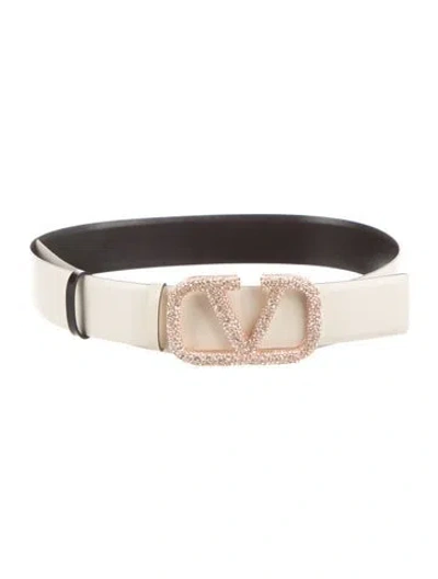 Pre-owned Valentino Garavani Leather Belt In Black/white