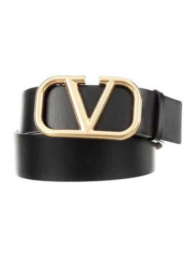 Pre-owned Valentino Garavani Leather Belt In Blue
