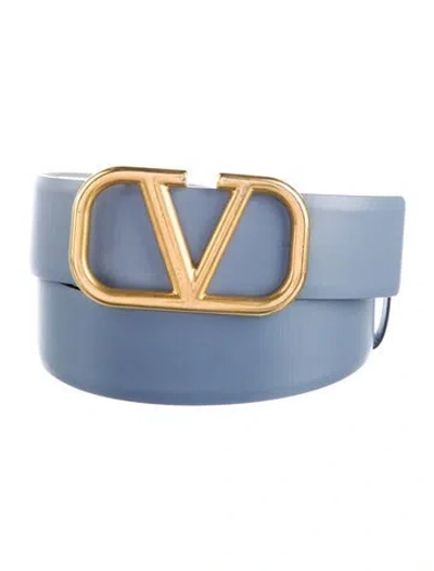 Pre-owned Valentino Garavani Leather Belt In Blue
