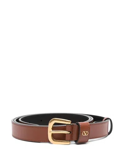 Valentino Garavani Leather Belt In Brown