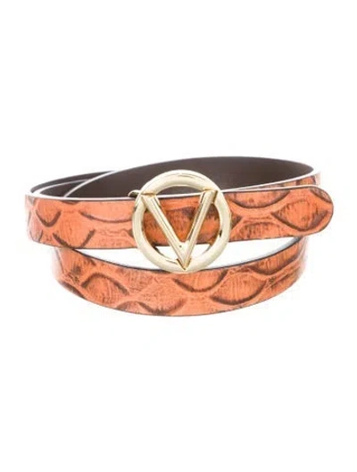 Pre-owned Valentino Garavani Leather Belt In Brown