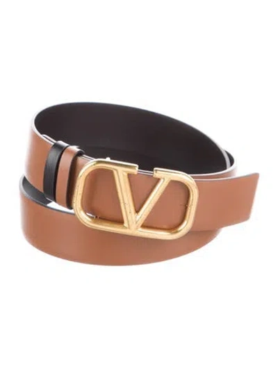 Pre-owned Valentino Garavani Leather Belt In Brown