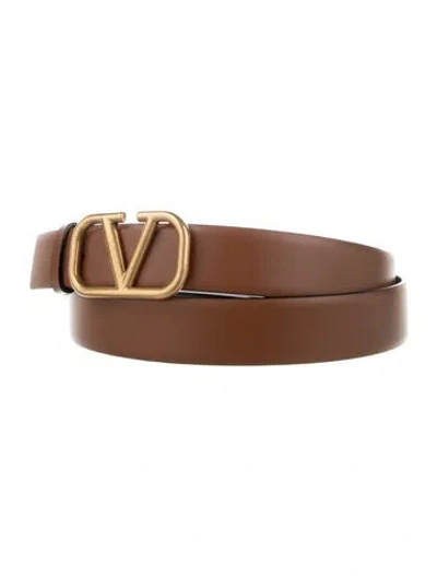 Pre-owned Valentino Garavani Leather Belt In Brown