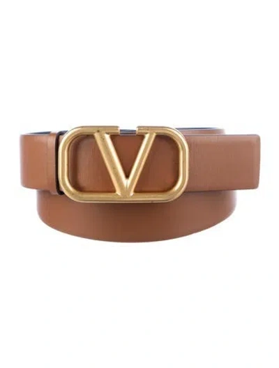 Pre-owned Valentino Garavani Leather Belt In Brown