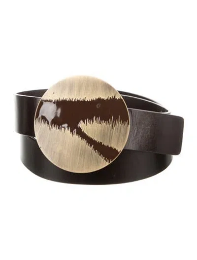Pre-owned Valentino Garavani Leather Belt In Brown