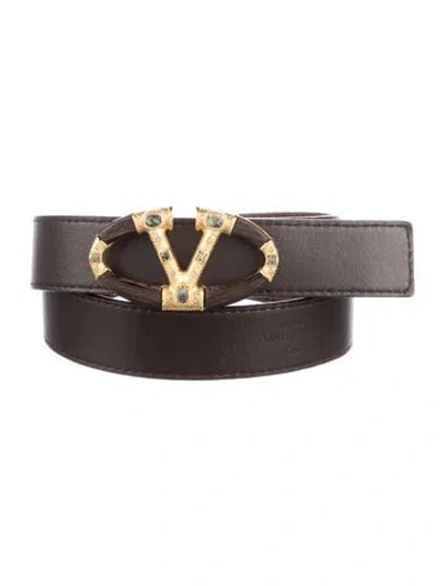 Pre-owned Valentino Garavani Leather Belt In Brown