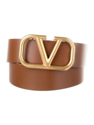 Pre-owned Valentino Garavani Leather Belt In Brown