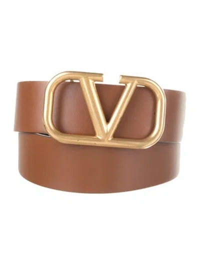 Pre-owned Valentino Garavani Leather Belt In Brown