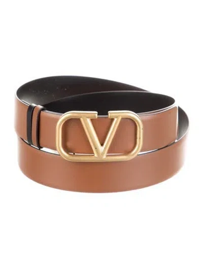 Pre-owned Valentino Garavani Leather Belt In Brown