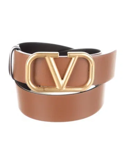 Pre-owned Valentino Garavani Leather Belt In Brown
