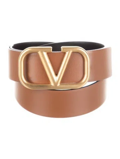 Pre-owned Valentino Garavani Leather Belt In Brown