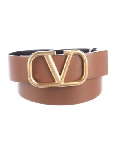 Pre-owned Valentino Garavani Leather Belt In Brown