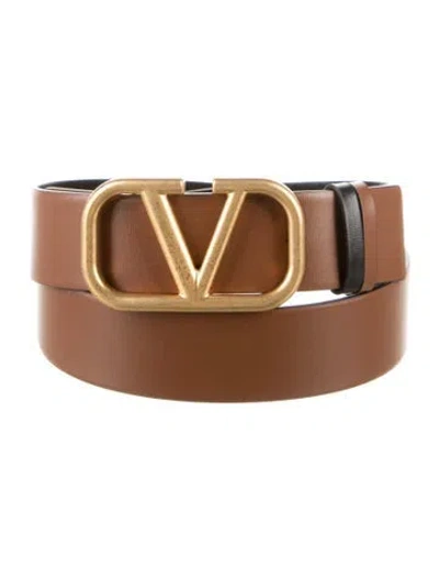 Pre-owned Valentino Garavani Leather Belt In Brown
