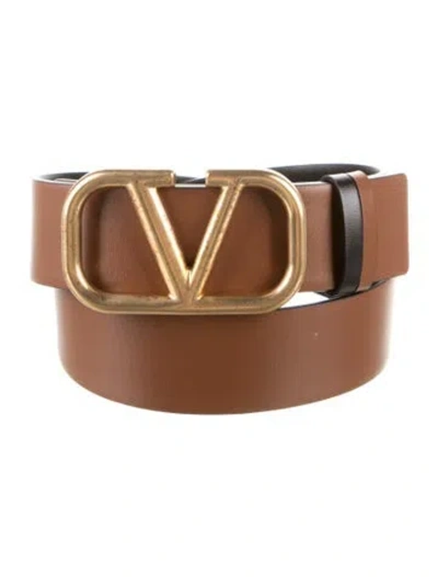 Pre-owned Valentino Garavani Leather Belt In Brown