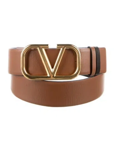 Pre-owned Valentino Garavani Leather Belt In Brown