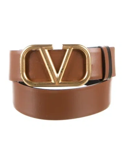 Pre-owned Valentino Garavani Leather Belt In Brown