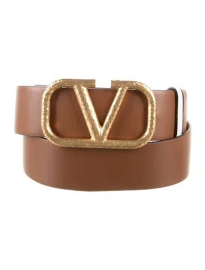Pre-owned Valentino Garavani Leather Belt In Brown