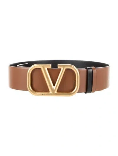 Pre-owned Valentino Garavani Leather Belt In Brown