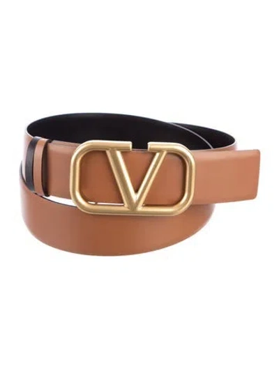 Pre-owned Valentino Garavani Leather Belt In Brown