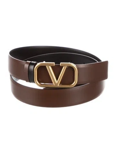 Pre-owned Valentino Garavani Leather Belt In Brown