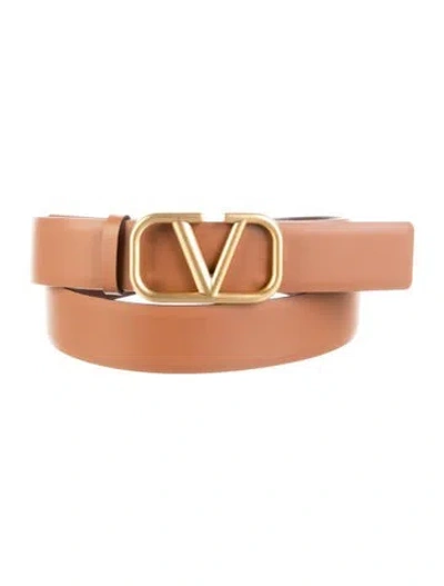Pre-owned Valentino Garavani Leather Belt In Brown