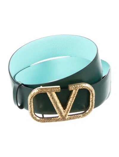 Pre-owned Valentino Garavani Leather Belt In Green