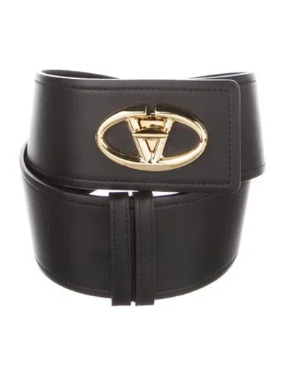 Pre-owned Valentino Garavani Leather Belt Kit In Black