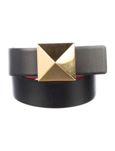 Pre-owned Valentino Garavani Leather Belt Kit In Black