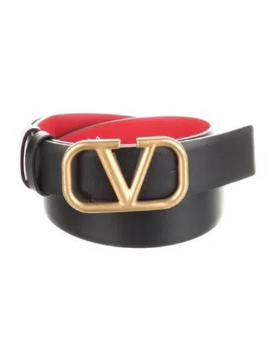 Pre-owned Valentino Garavani Leather Belt Kit In Black