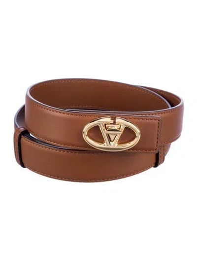 Pre-owned Valentino Garavani Leather Belt Kit In Brown