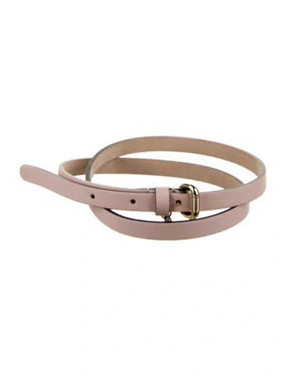 Pre-owned Valentino Garavani Leather Belt Kit In Neutral