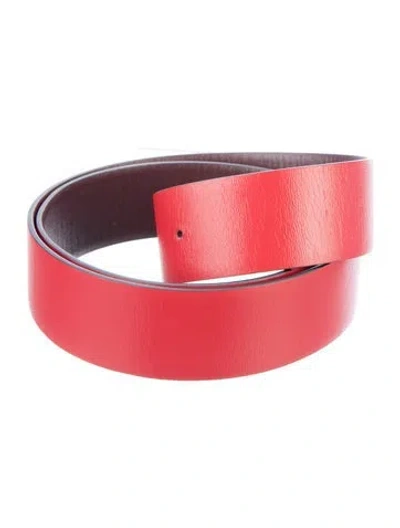 Pre-owned Valentino Garavani Leather Belt Kit In Red