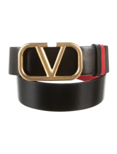 Pre-owned Valentino Garavani Leather Belt Kit W/ Tags In Black