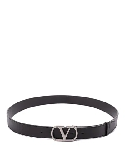 Valentino Garavani Leather Belt In Negro