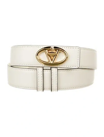 Pre-owned Valentino Garavani Leather Belt In Neutral