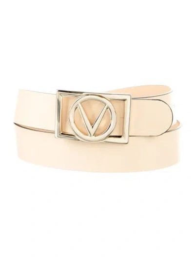 Pre-owned Valentino Garavani Leather Belt In Neutral