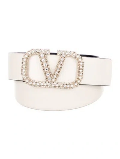 Pre-owned Valentino Garavani Leather Belt In Neutral