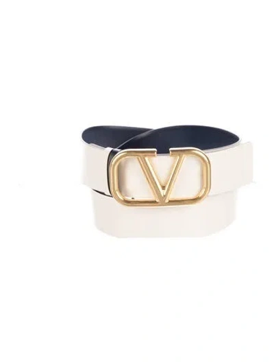 Pre-owned Valentino Garavani Leather Belt In Neutral